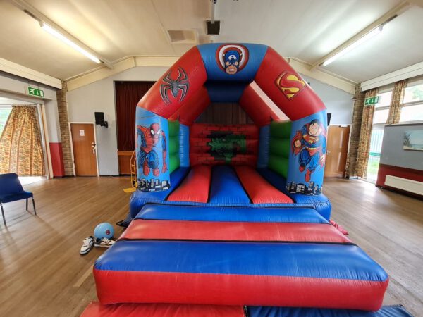Hire super heroes bouncy castle in Wilmslow and Hale