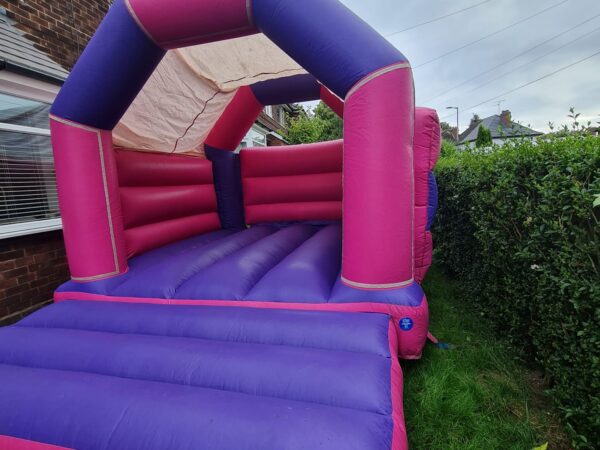 Pink and Purple bouncy castle for hire