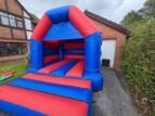 simple red and blue jumping castle