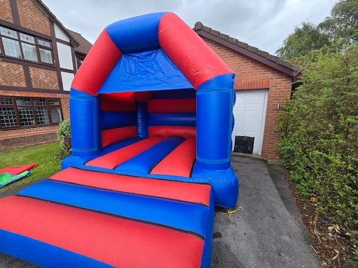 simple red and blue jumping castle