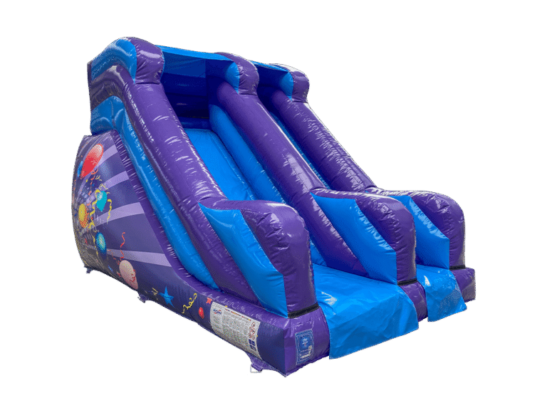 Purple and Blue Slide – bouncy castle hire Manchester