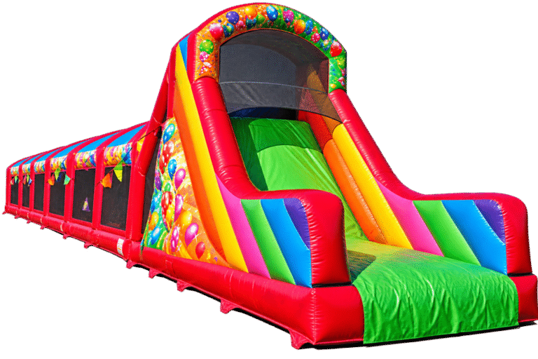 85ft colourful inflatable obstacle course for school fun days in Manchester