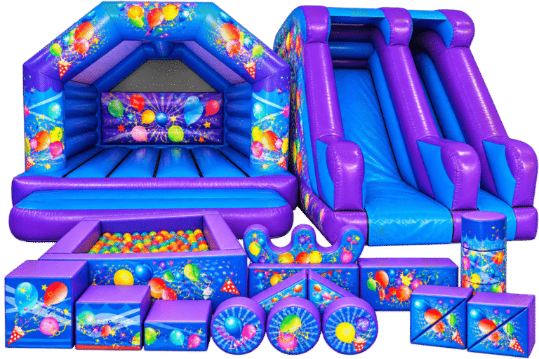 Purple and Blue Ultimate party package for hire in Manchester